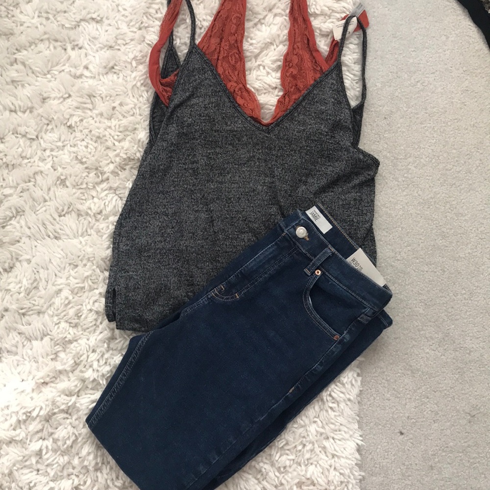 Urban Outfitters Grey V neck Tank